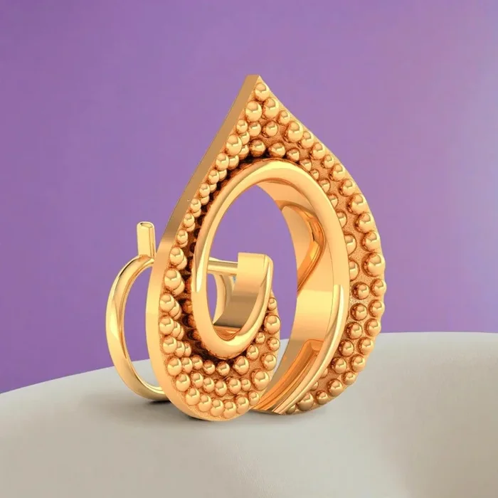 14KT (585) BIS Hallmark Gold BeadSwirl Nosepin for Women