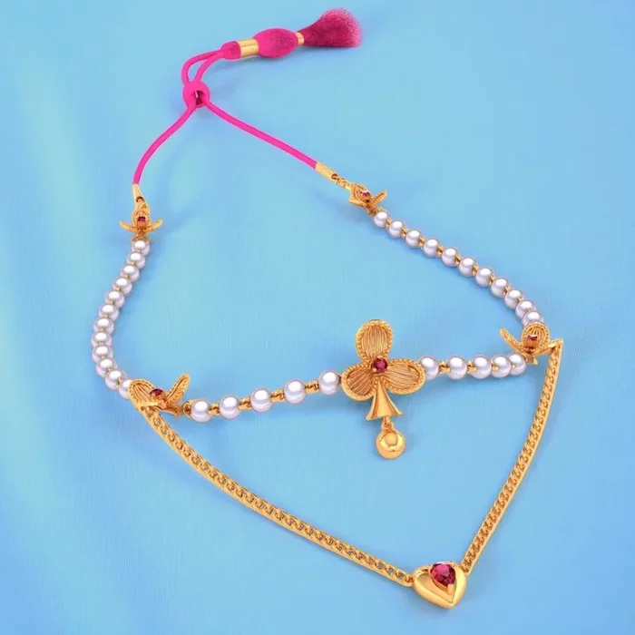 14KT (585) BIS Hallmark Gold PearlBloom Heartline Necklace for Women