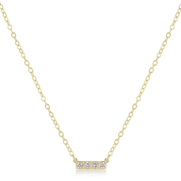 14kt Gold and Diamond Significance Bar Necklace – Four