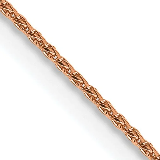 14KT Rose Gold 20-inch 1MM Diamond-cut Lobster Clasp Spiga Link Chain