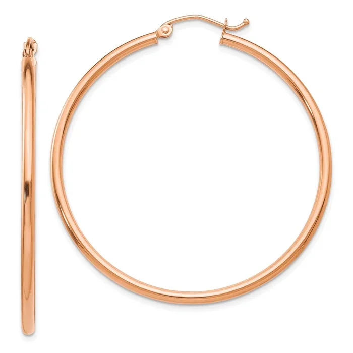 14KT Rose Gold 45X2MM Hoop Earrings