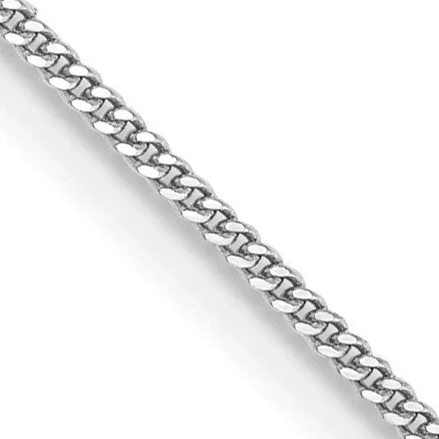 14KT White Gold 16-inch 0.9MM Curb Pendant Chain