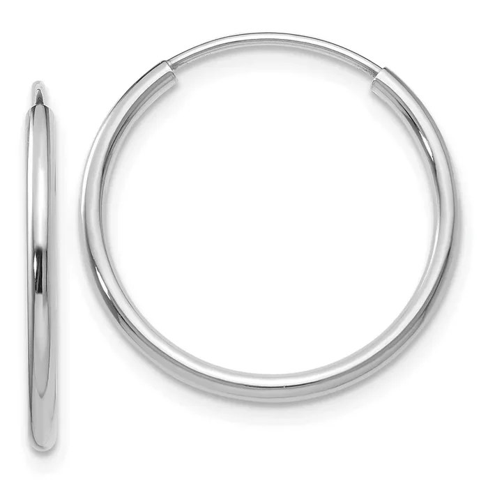 14KT White Gold 17X1.5MM Endless Hoop Earrings