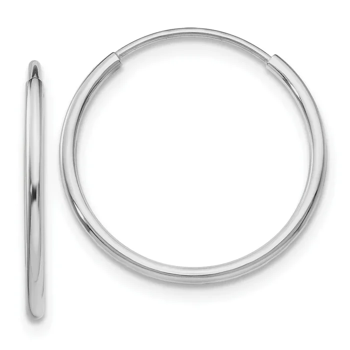 14KT White Gold 20X1.2MM Endless Hoop Earrings