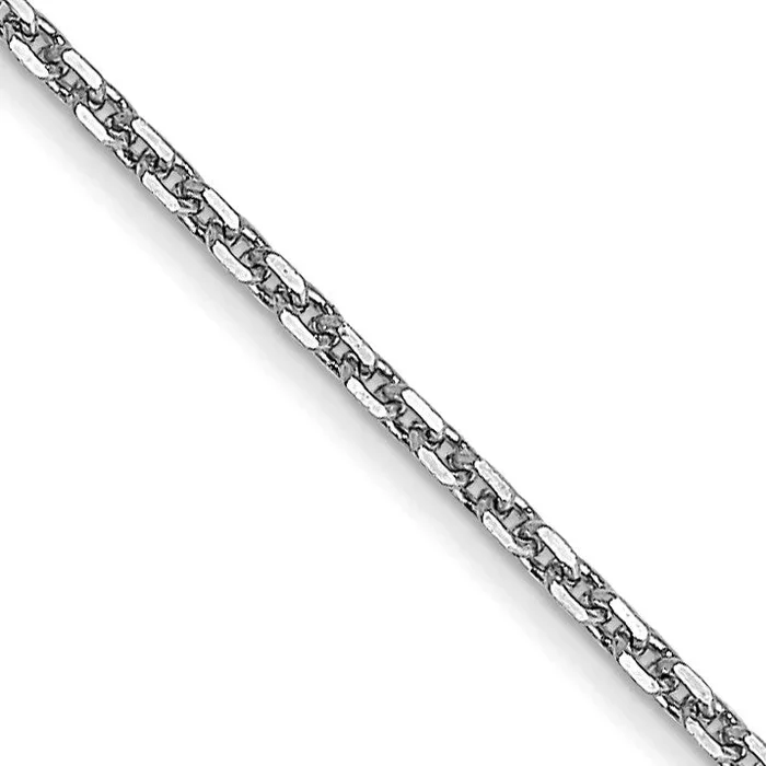 14KT White Gold 24-inch 0.95MM Diamond-cut Lobster Clasp Cable Pendant Chain