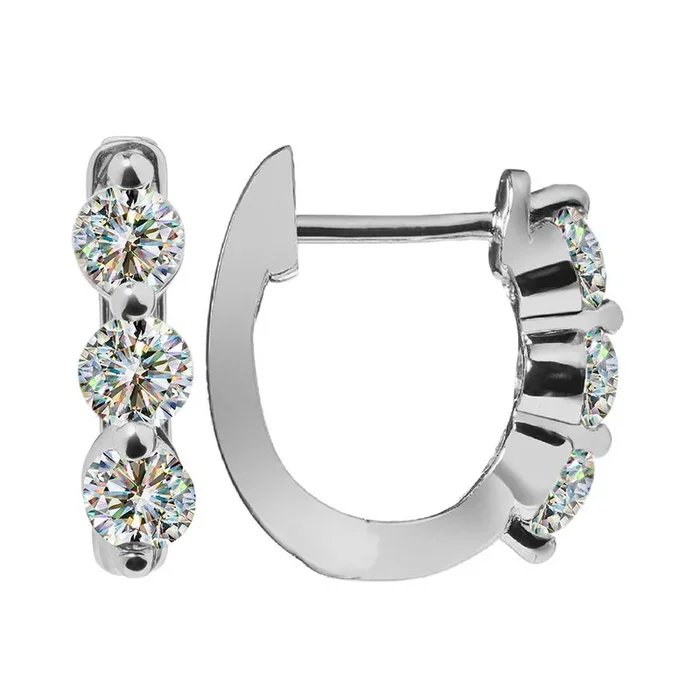 14KT WHITE GOLD ROUND DIAMOND FOF HUGGIE EARRINGS APPROX 1.04CTTW