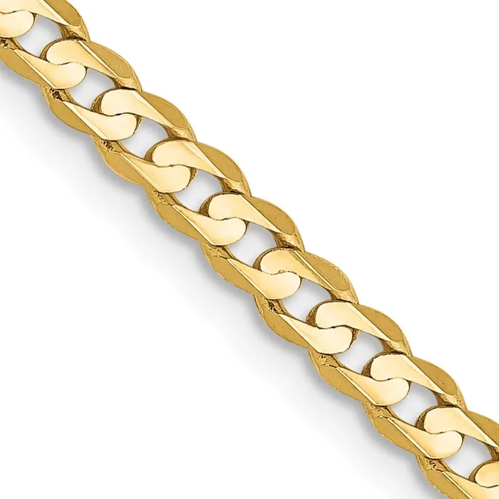 14KT Yellow Gold 16″ 3MM Lobster Clasp Curb Chain