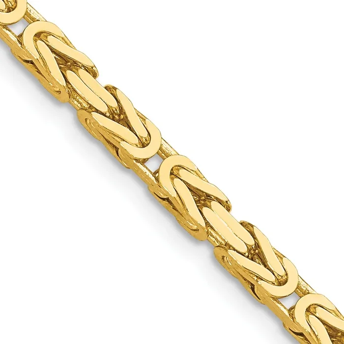 14KT Yellow Gold 22-inch 3.25MM Byzantine Lobster Clasp Chain
