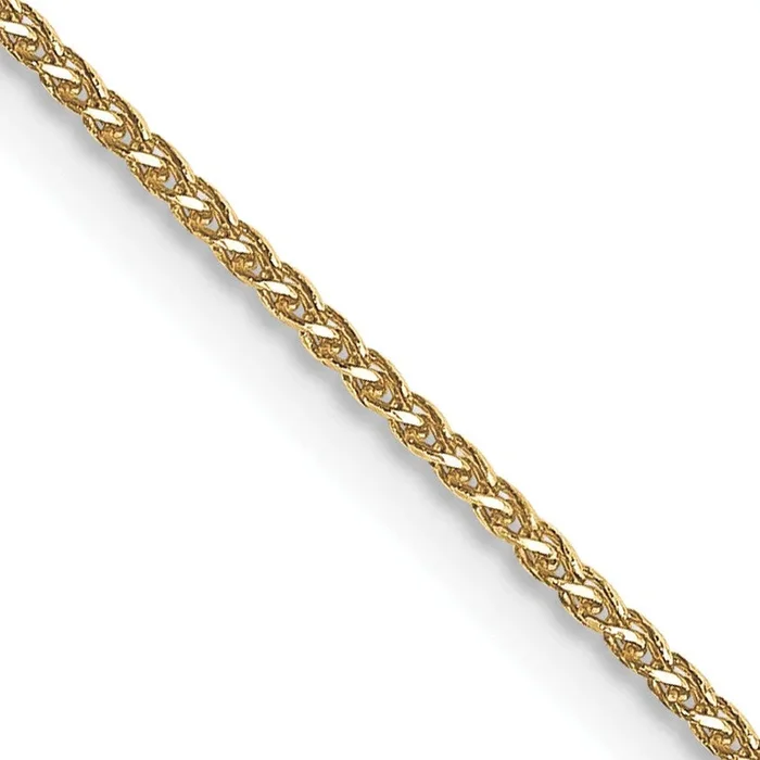 14KT Yellow Gold 24-inch 0.65MM Diamond-cut Lobster Clasp Spiga Link Pendant Chain