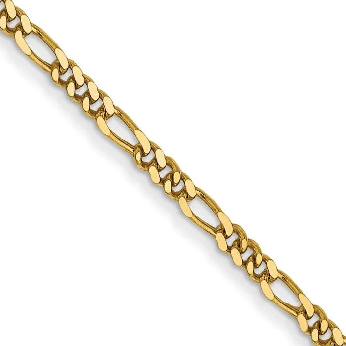 14KT Yellow Gold 24-inch 1.25MM Flat Figaro Chain