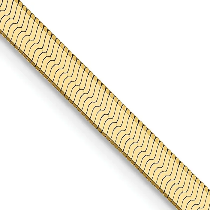 14KT Yellow Gold 24-inch 3MM Lobster Clasp Herringbone Chain