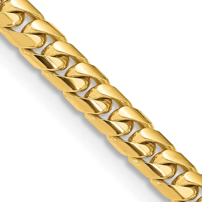 14KT Yellow Gold 24-inch 7.75MM Lobster Clasp Cuban Link Chain