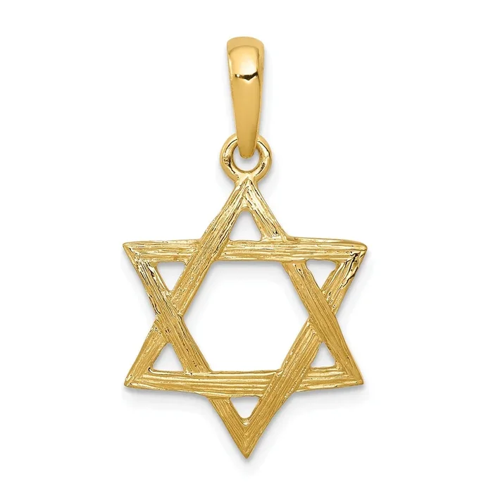 14KT Yellow Gold 24X15MM Star Of David Pendant. Chain Not Included
