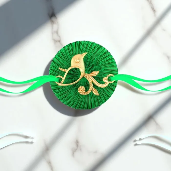 14KT Yellow Gold Bird Artistic Rakhi for Men’s