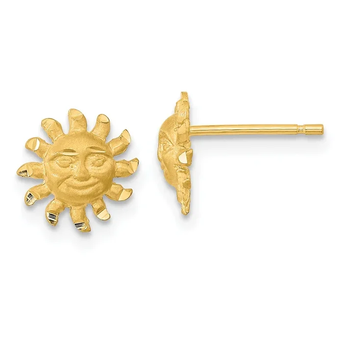 14KT Yellow Gold Sun Stud Earrings