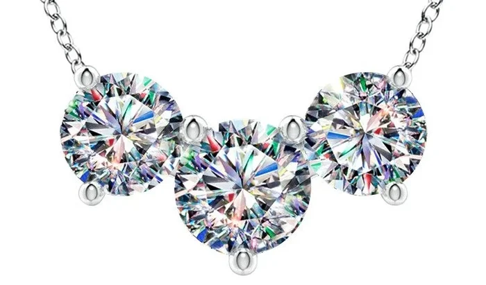 14KWG 0.50CTW FOF DIA 3STONE NECKLACE