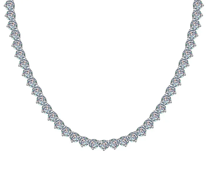 14KWG 22.80 CTW FOF RD DIA TENNIS NECKLACE 22″