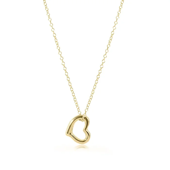 16″ Necklace Gold – Love Gold Charm