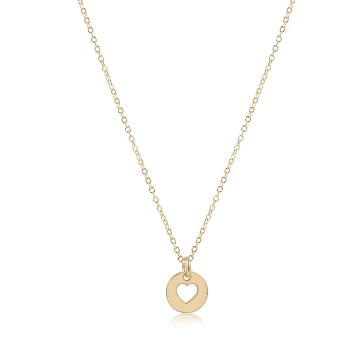 16″ Necklace Gold – Love Small Gold Disc