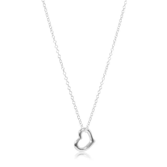 16″ Necklace Sterling – Love Sterling Charm