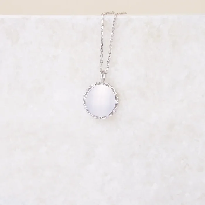 17mm silver lace medal pendant to engrave