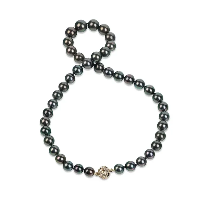 18-20″ Tahitian Black Pearl Strand with Magnetic Gold Clasp – 8-12mm