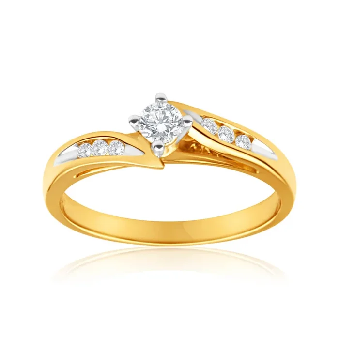 18ct Yellow Gold ‘Montana’ Ring With 0.25 Carats Of Diamonds