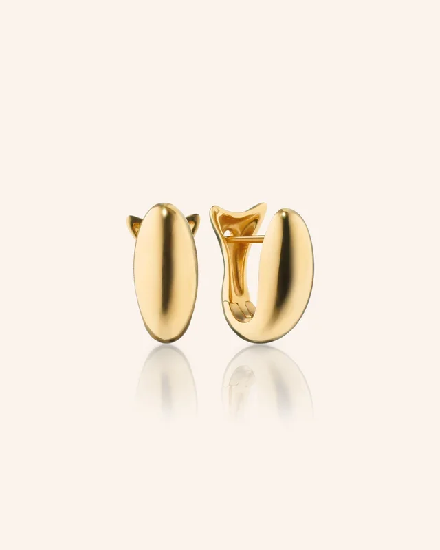 18K Gold Midi “Perseverance” Fish Huggie Earrings