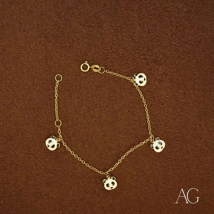18k gold panda bracelet