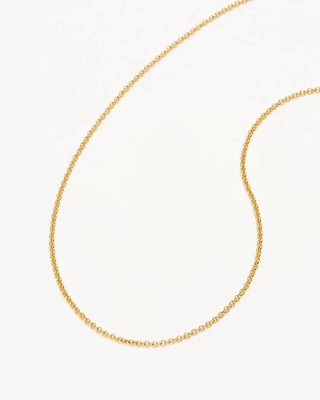 18k Gold Vermeil 19″ 2mm Belcher Chain Necklace