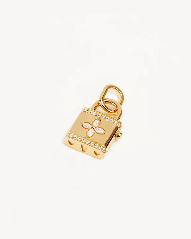 18k Gold Vermeil Bloom With You Lotus Padlock Pendant