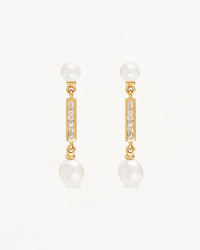 18k Gold Vermeil Breathe Pearl Drop Earrings