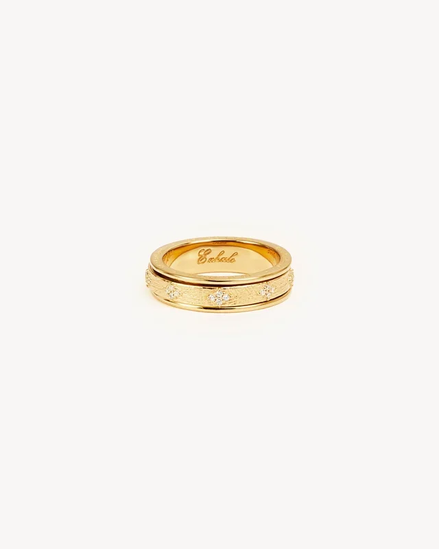 18k Gold Vermeil Breathe Spinning Meditation Ring