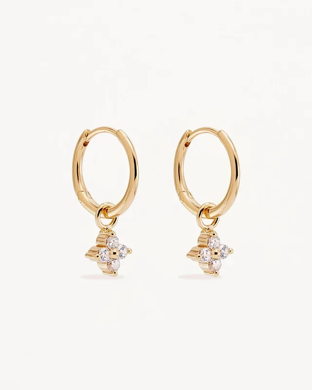 18k Gold Vermeil Crystal Bloom Hoops