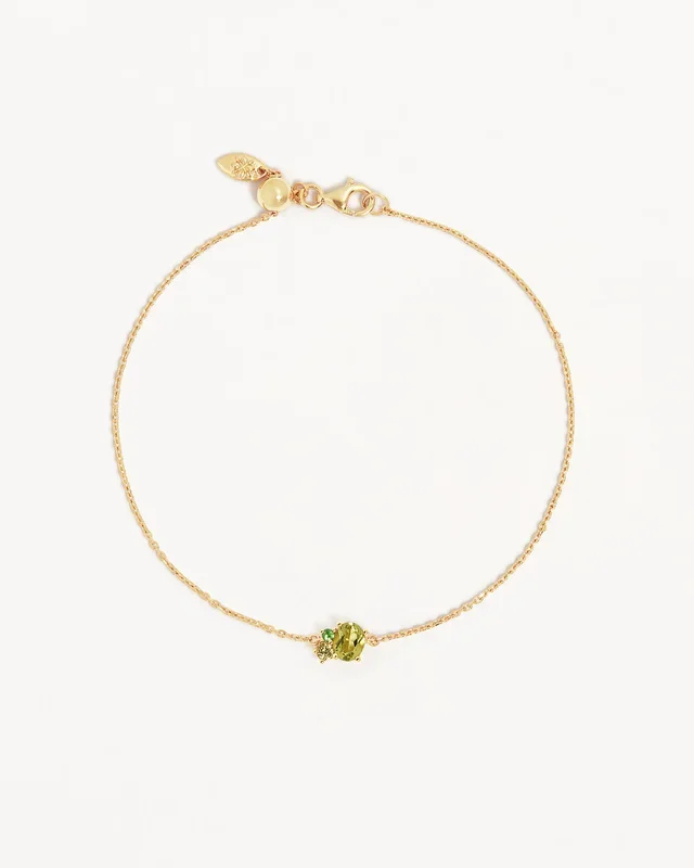 18k Gold Vermeil Kindred Birthstone Bracelet – August