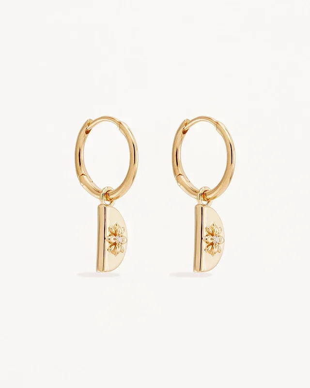 18k Gold Vermeil Lotus Hoops