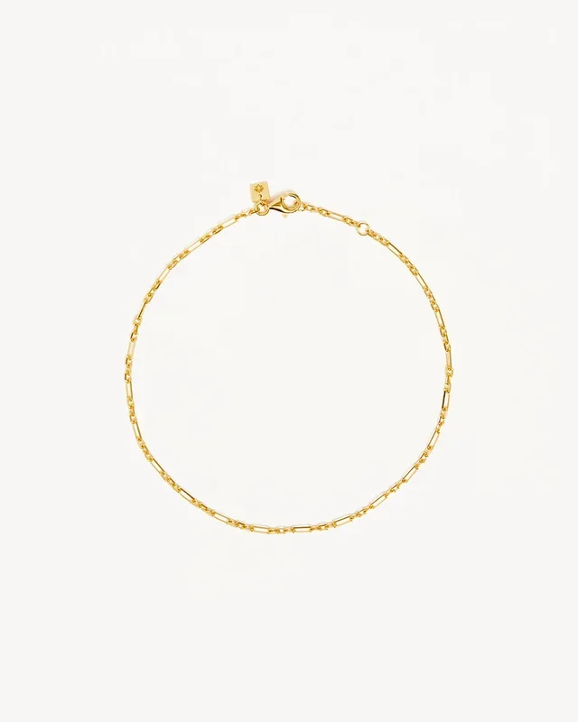 18k Gold Vermeil Mixed Link Chain Anklet