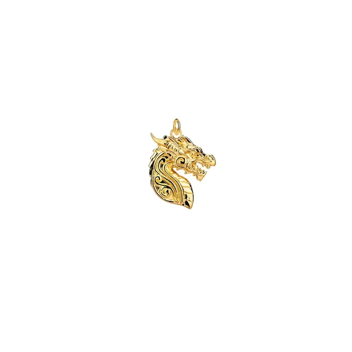 18k Vermeil over Sterling Silver Dragon Head Charm
