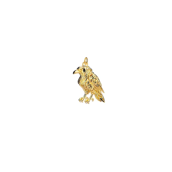 18k Vermeil over Sterling Silver Raven Charm