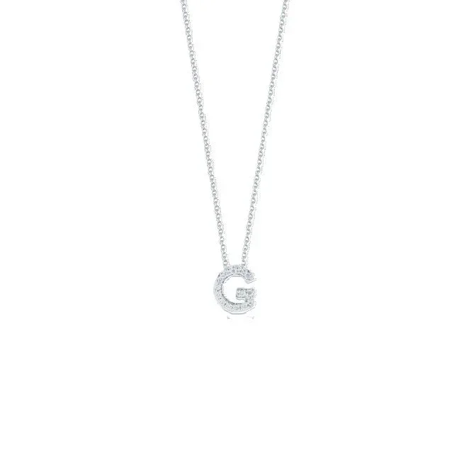 18K WHITE GOLD TINY TREASURES DIAMOND LOVE LETTER “G” NECKLACE