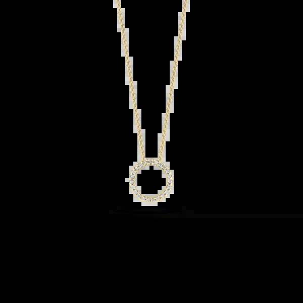 18K YELLOW GOLD TINY TREASURES SMALL DIAMOND CIRCLE NECKLACE