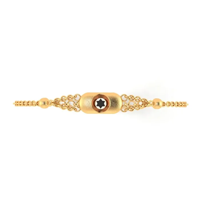 18KT (750) Yellow Gold Oval Bracelet With Star-shaped Design (Free Size – Adjustable)