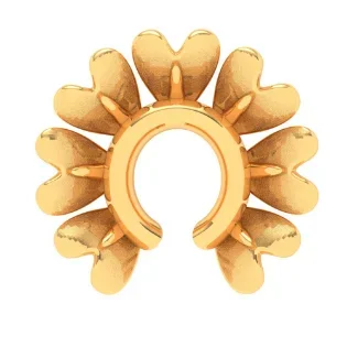 18KT Half Flower Shaped Gold Nosepin From Online Exclusive Collection