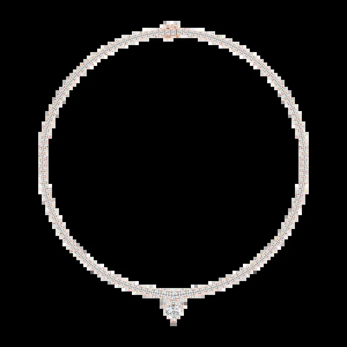 19 ctw Heart and Round Lab Grown Diamond Drop Tennis Necklace – 18 Inches – Signature Collection