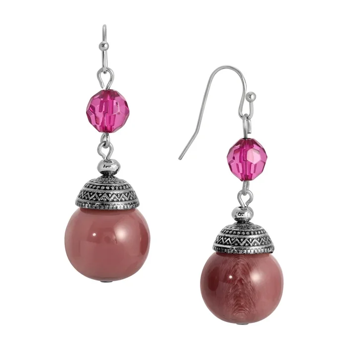 1928 Jewelry Amethyst Twilight Dangle Earrings