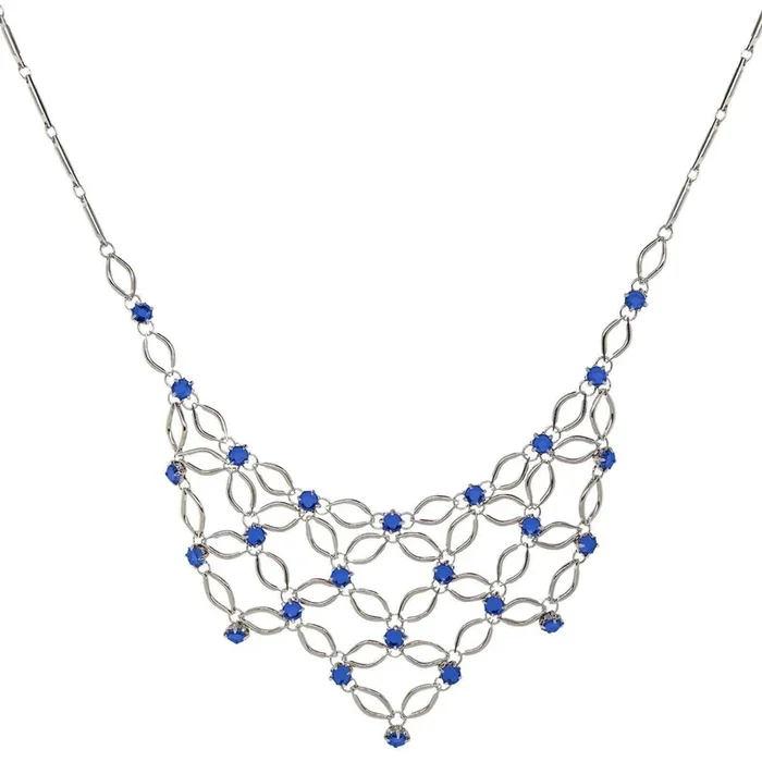 1928 Jewelry Bloom Crystal Statement Bib Necklace 16″ + 3″ Extender