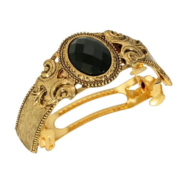1928 Jewelry Oval Stone Ponytail Holder