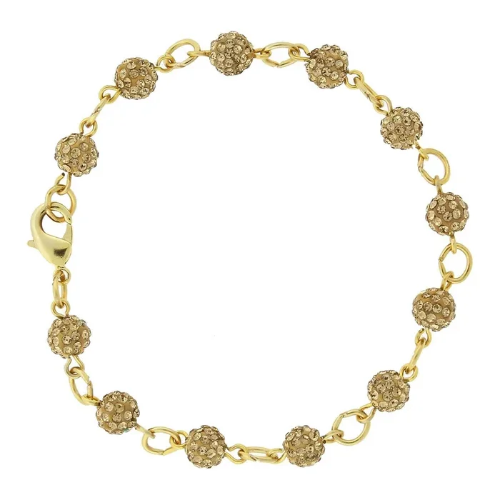 1928 Jewelry Pave Crystal Fireball Link Bracelet