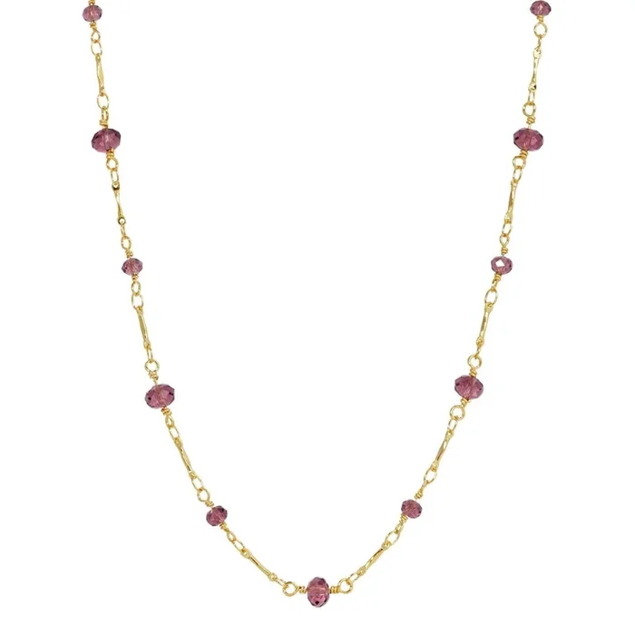 1928 Jewelry Purple Beaded Chain Necklace 16″ + 3″ Extender
