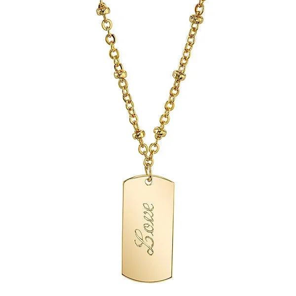1928 Jewelry Sentiments Dog Tag Pendant Necklace 16″ + 3″ Extender